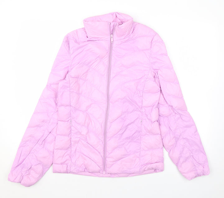 Marks and Spencer Womens Pink Puffer Jacket Coat Size 6 Zip