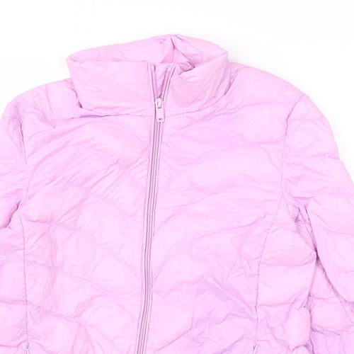 Marks and Spencer Womens Pink Puffer Jacket Coat Size 6 Zip