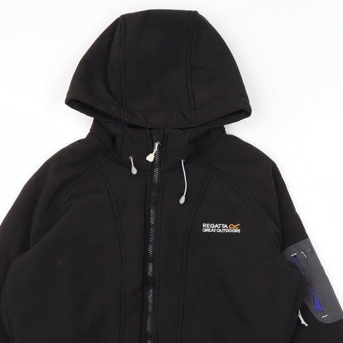 Regatta Womens Black Rain Coat Coat Size 12 Zip