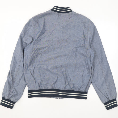 H&M Womens Blue Bomber Jacket Jacket Size S Zip
