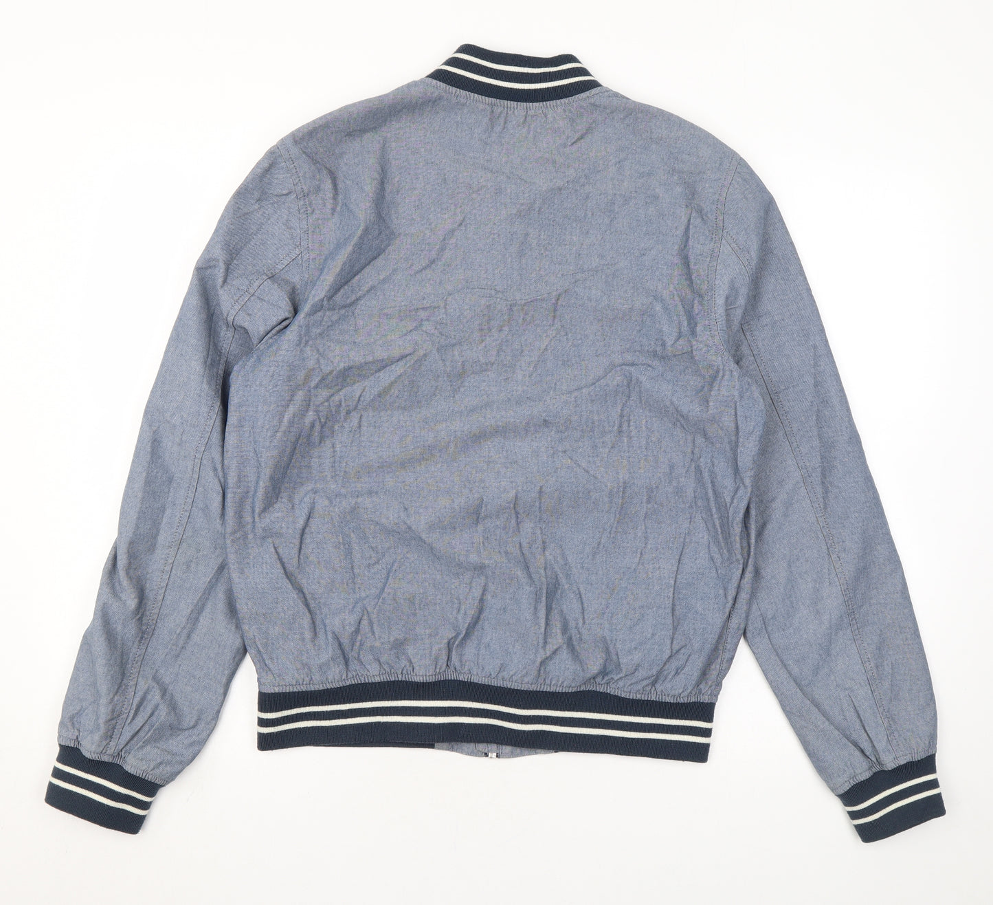 H&M Womens Blue Bomber Jacket Jacket Size S Zip