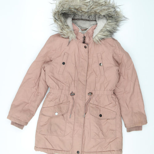 NEXT Girls Pink Rain Coat Coat Size 9 Years Zip