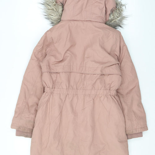 NEXT Girls Pink Rain Coat Coat Size 9 Years Zip