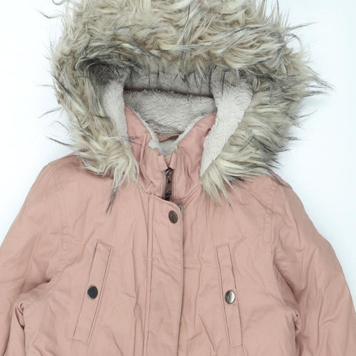 NEXT Girls Pink Rain Coat Coat Size 9 Years Zip