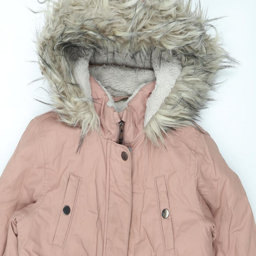 NEXT Girls Pink Rain Coat Coat Size 9 Years Zip