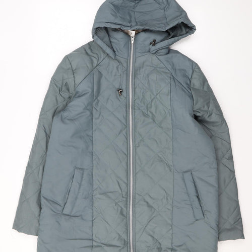 Anne De Lancay Womens Blue Rain Coat Coat Size S Zip