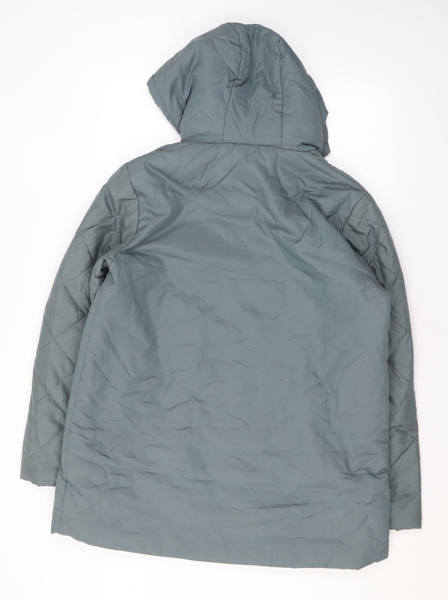 Anne De Lancay Womens Blue Rain Coat Coat Size S Zip