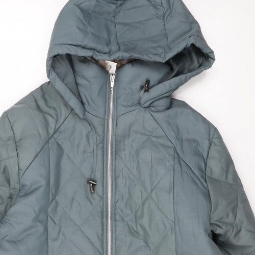 Anne De Lancay Womens Blue Rain Coat Coat Size S Zip