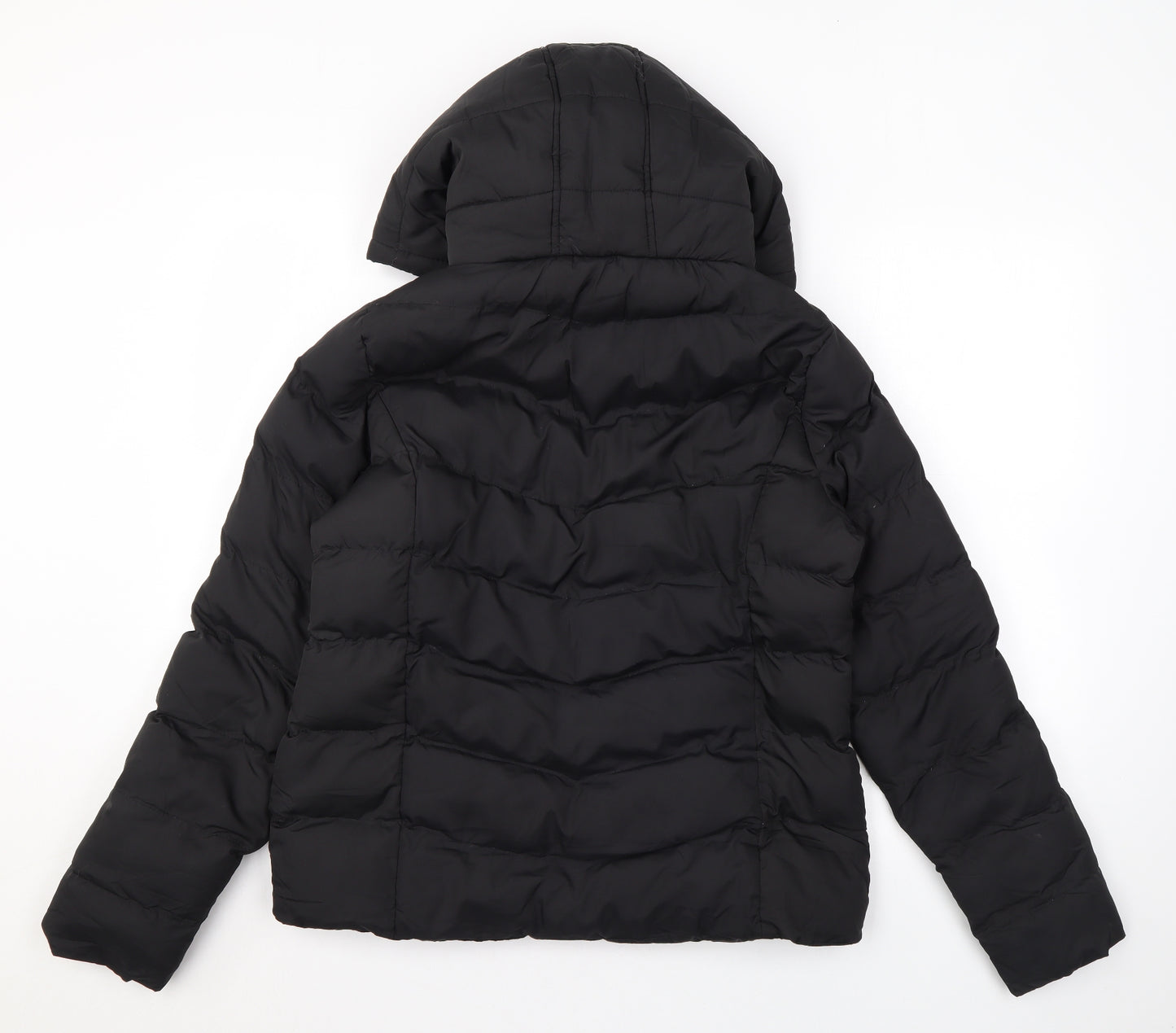 Threadbare Womens Black Puffer Jacket Coat Size 10 Zip