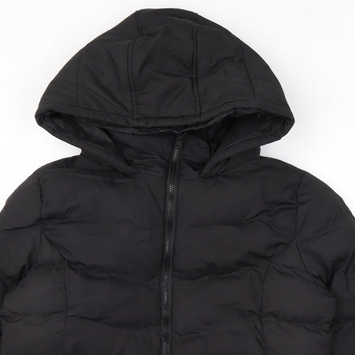 Threadbare Womens Black Puffer Jacket Coat Size 10 Zip