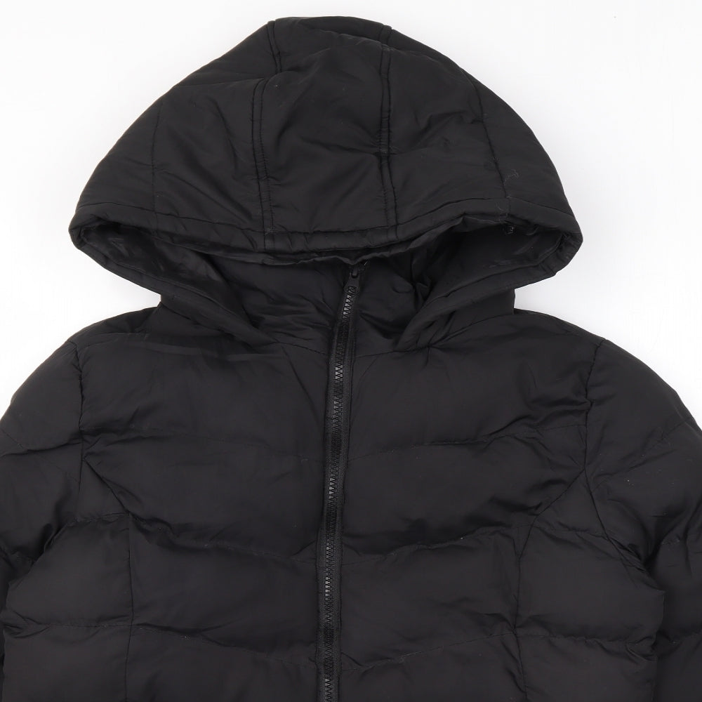 Threadbare Womens Black Puffer Jacket Coat Size 10 Zip