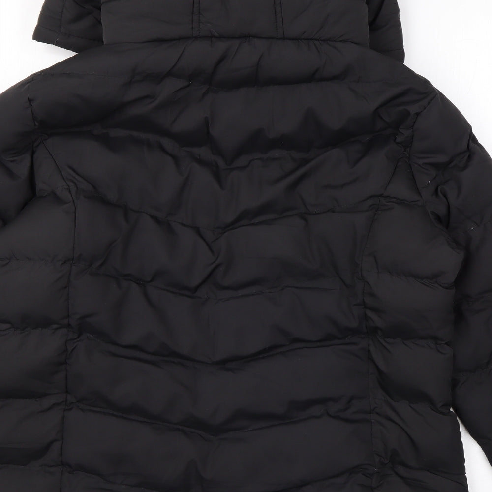 Threadbare Womens Black Puffer Jacket Coat Size 10 Zip