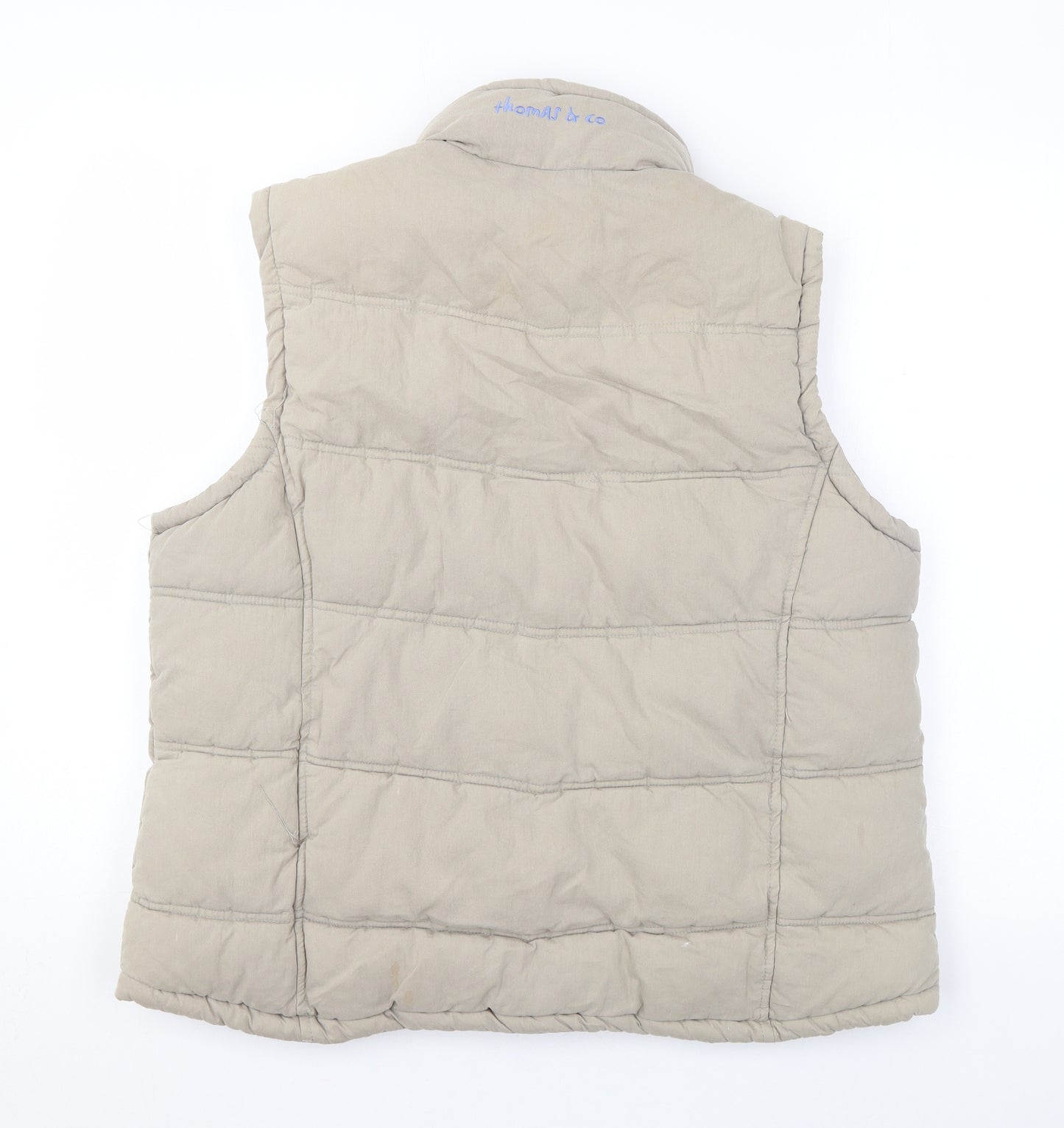 Thomas & Co Womens Beige Gilet Coat Size XL Zip
