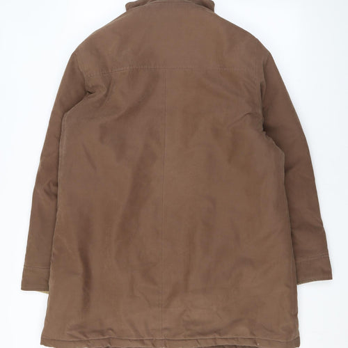 Katherine Hammond Womens Brown Rain Coat Coat Size 14 Zip