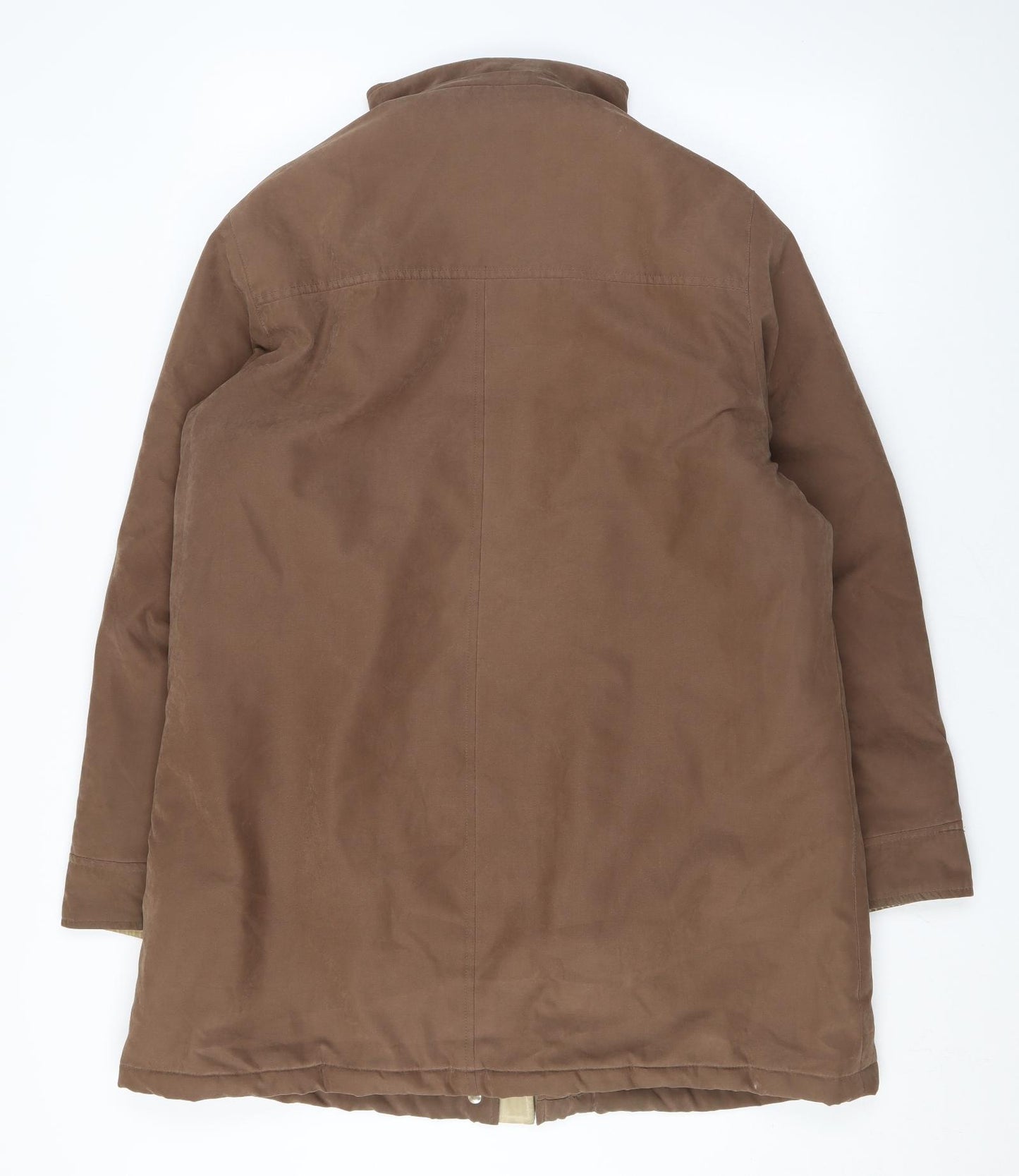 Katherine Hammond Womens Brown Rain Coat Coat Size 14 Zip