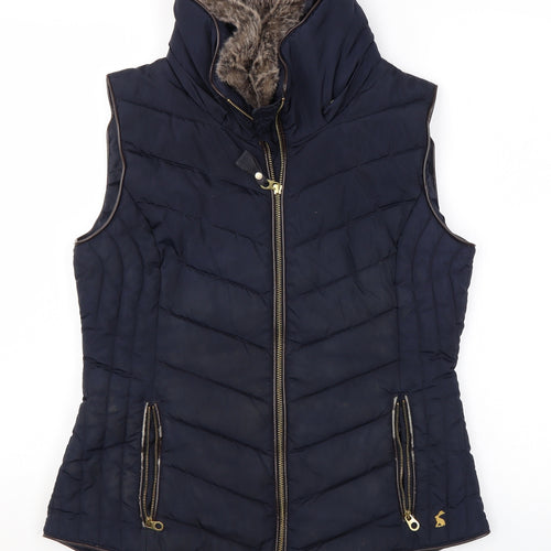 Joules Womens Blue Gilet Coat Size 12 Zip