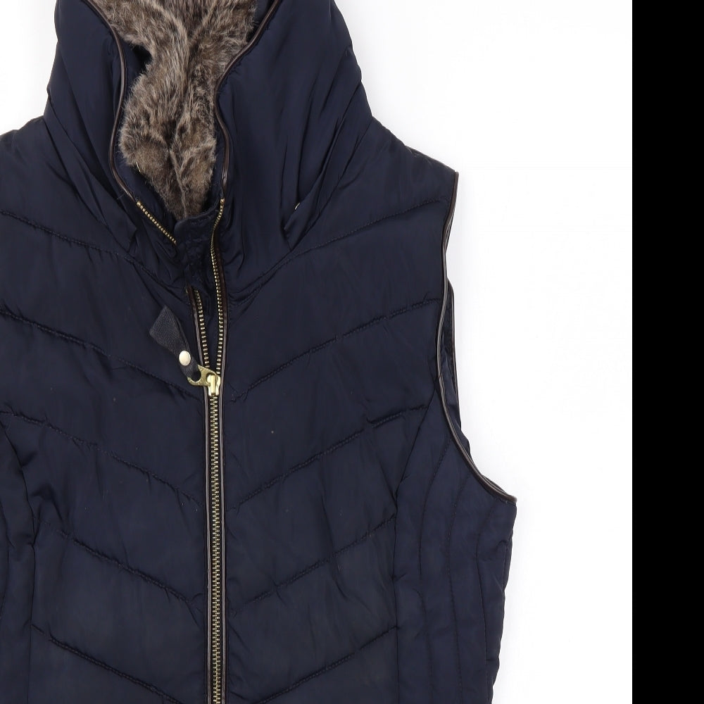 Joules Womens Blue Gilet Coat Size 12 Zip