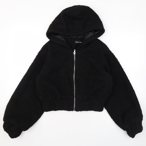 PRETTYLITTLETHING Womens Black Jacket Size 4 Zip