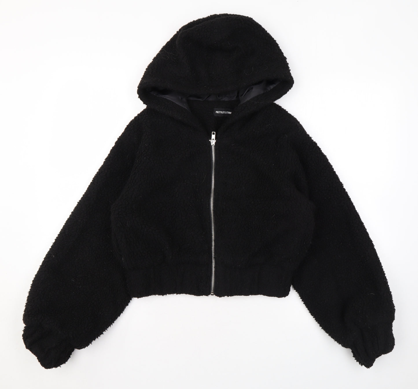 PRETTYLITTLETHING Womens Black Jacket Size 4 Zip