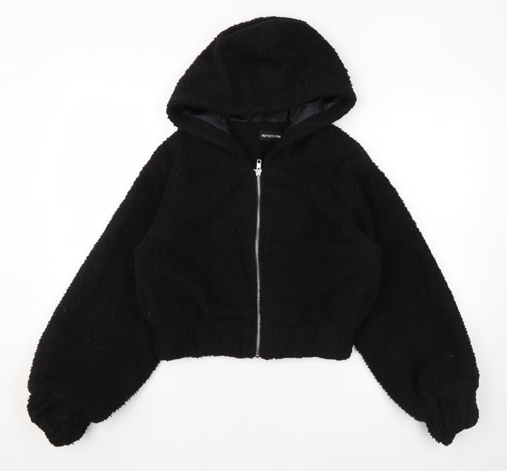 PRETTYLITTLETHING Womens Black Jacket Size 4 Zip