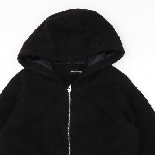 PRETTYLITTLETHING Womens Black Jacket Size 4 Zip
