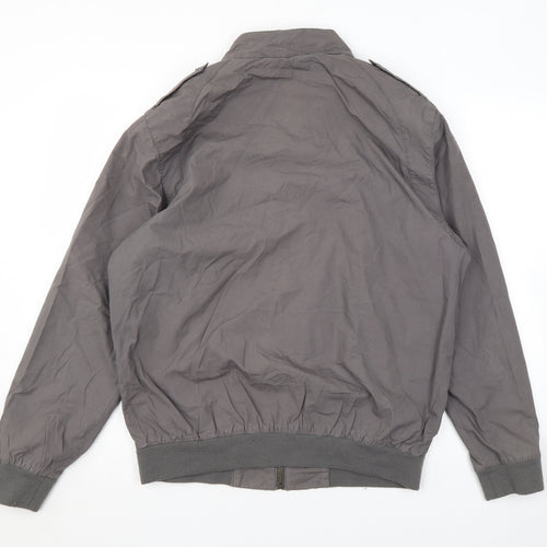 Red Herring Mens Grey Bomber Jacket Jacket Size L Zip