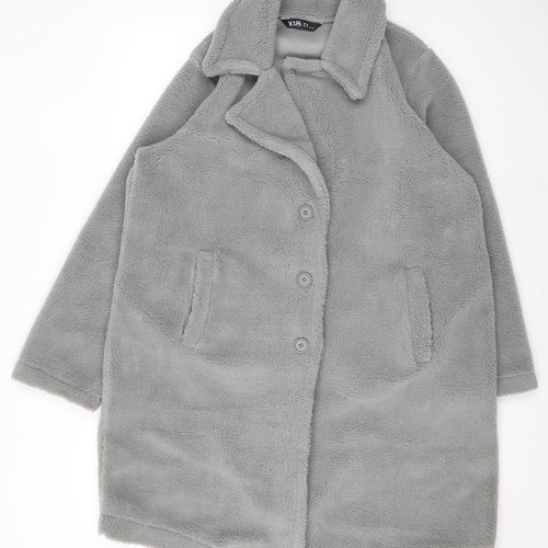 Yours Womens Grey Overcoat Coat Size 16 Button