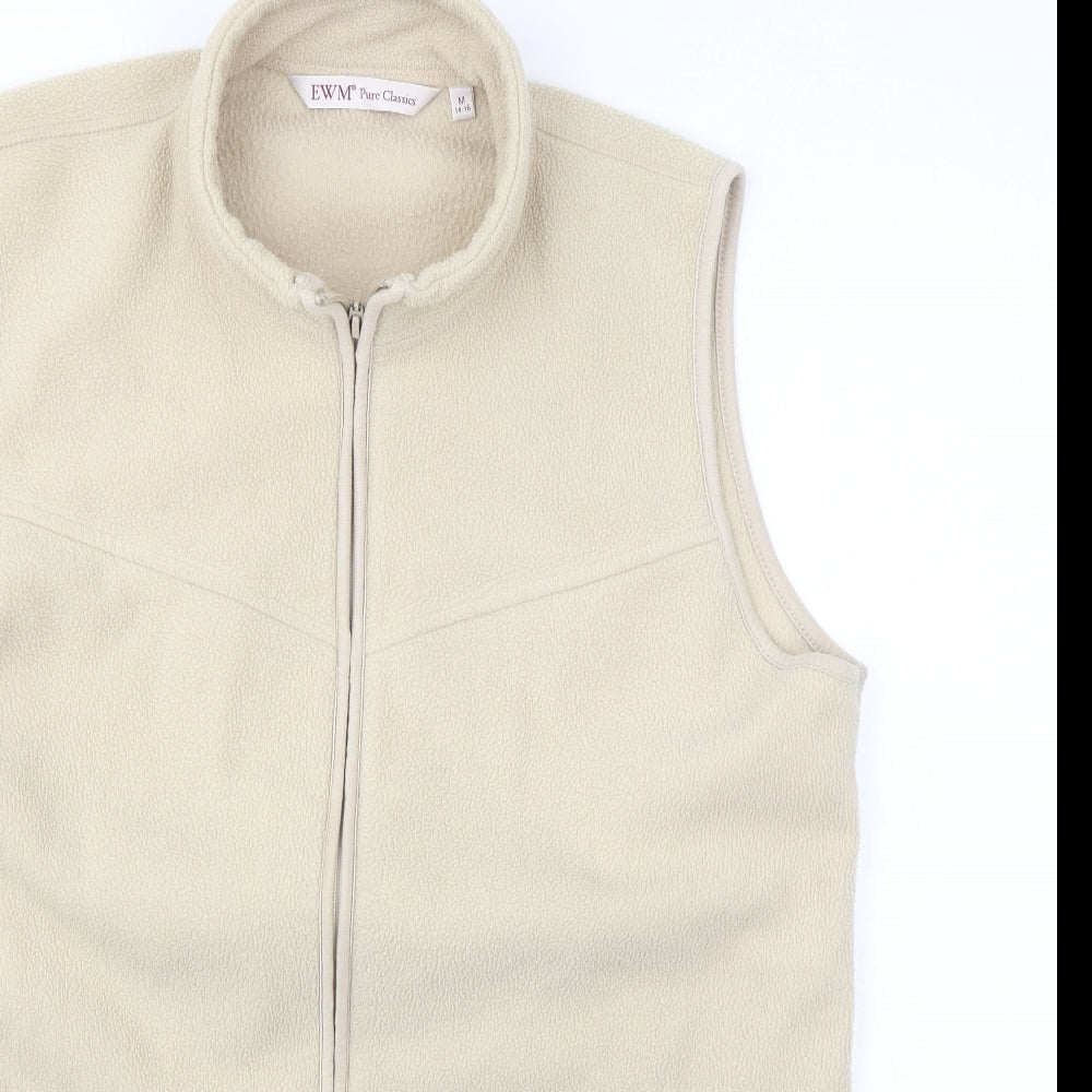 EWM Womens Beige Gilet Jacket Size M Zip