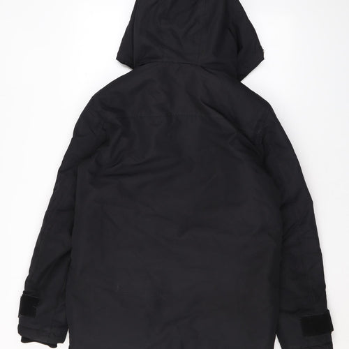 Bershka Mens Black Rain Coat Coat Size S Zip