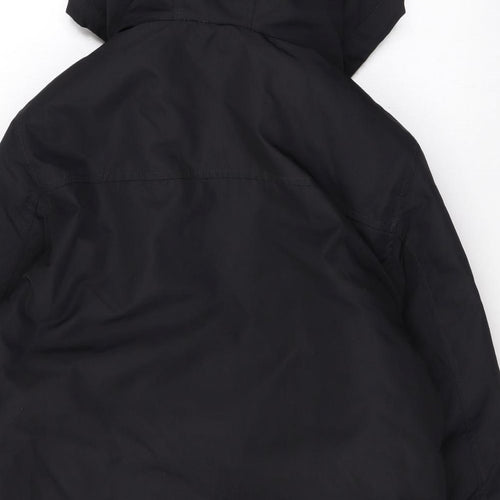 Bershka Mens Black Rain Coat Coat Size S Zip