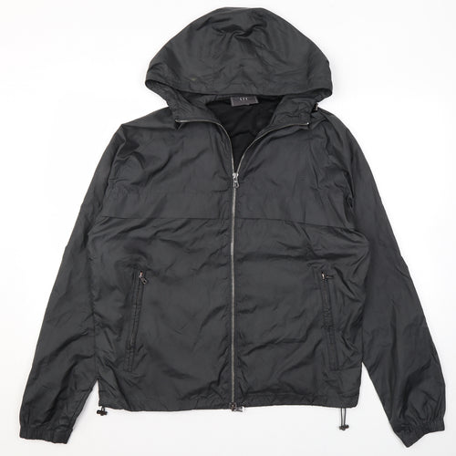 UI Mens Grey Rain Coat Jacket Size S Zip