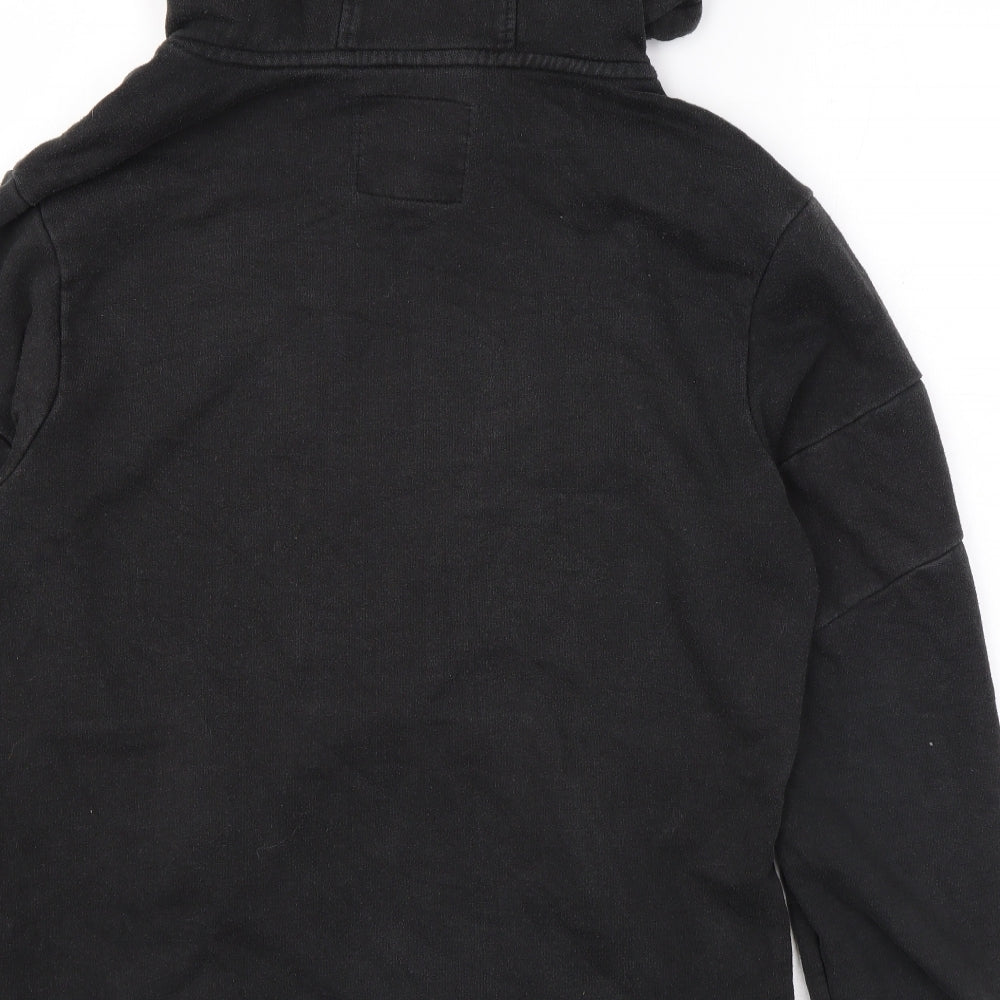 S&J Mens Black Cotton Pullover Hoodie Size M