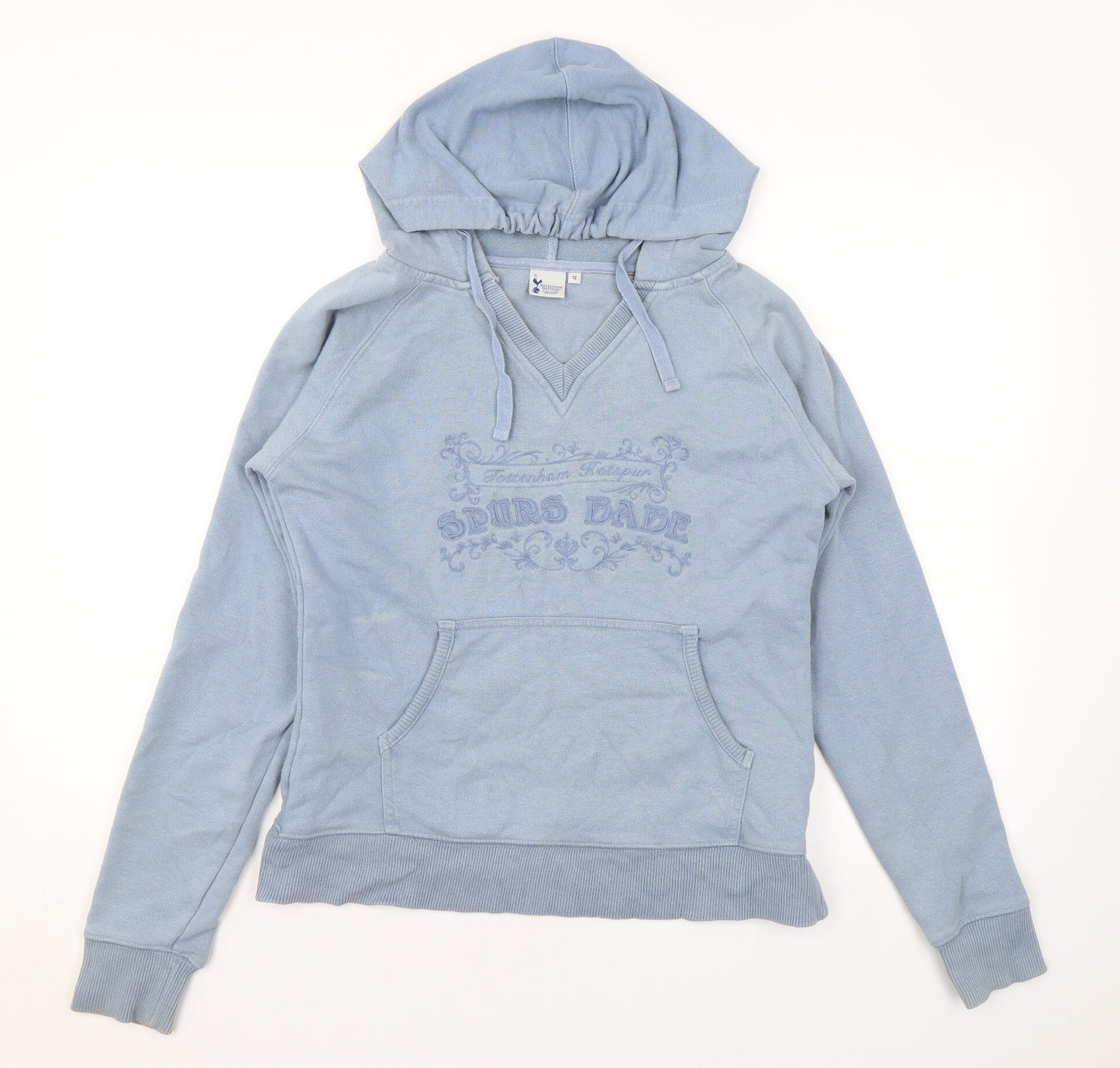Tottenham Hotspur F.C. Womens Blue Cotton Pullover Hoodie Size 12 Pullover