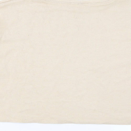 Zara Womens Beige Viscose Pullover Sweatshirt Size M Pullover - Cropped
