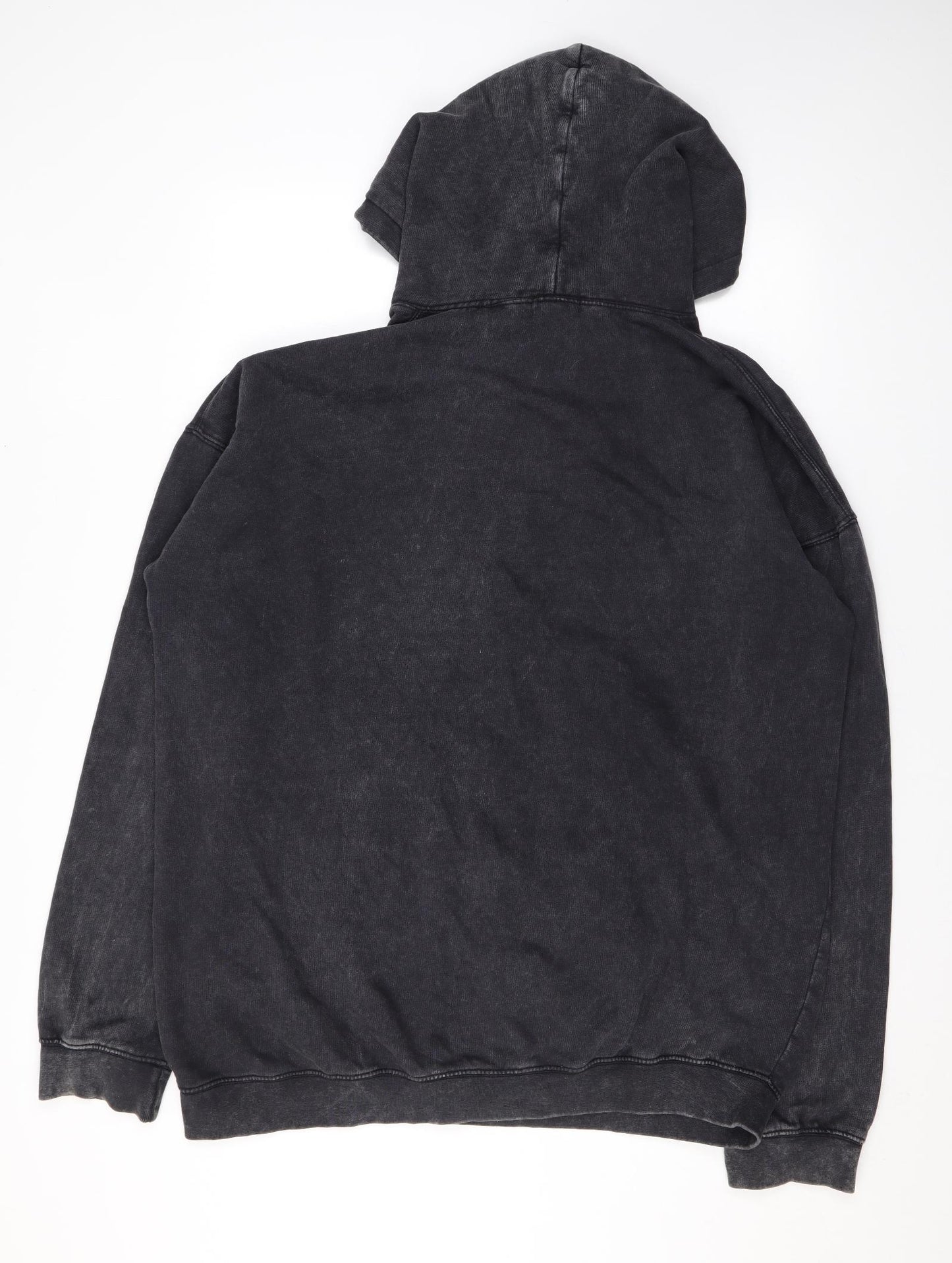 Boohoo Mens Grey Cotton Pullover Hoodie Size S