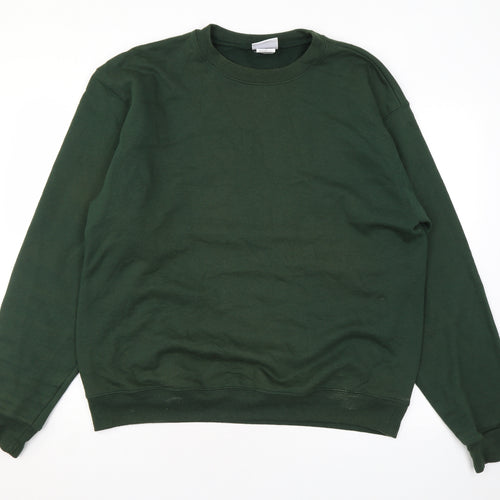 Champion Mens Green Cotton Pullover Sweatshirt Size L