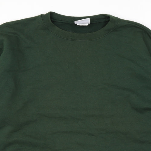 Champion Mens Green Cotton Pullover Sweatshirt Size L