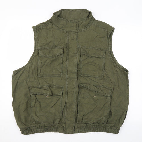 Marks and Spencer Womens Green Gilet Coat Size 20 Zip