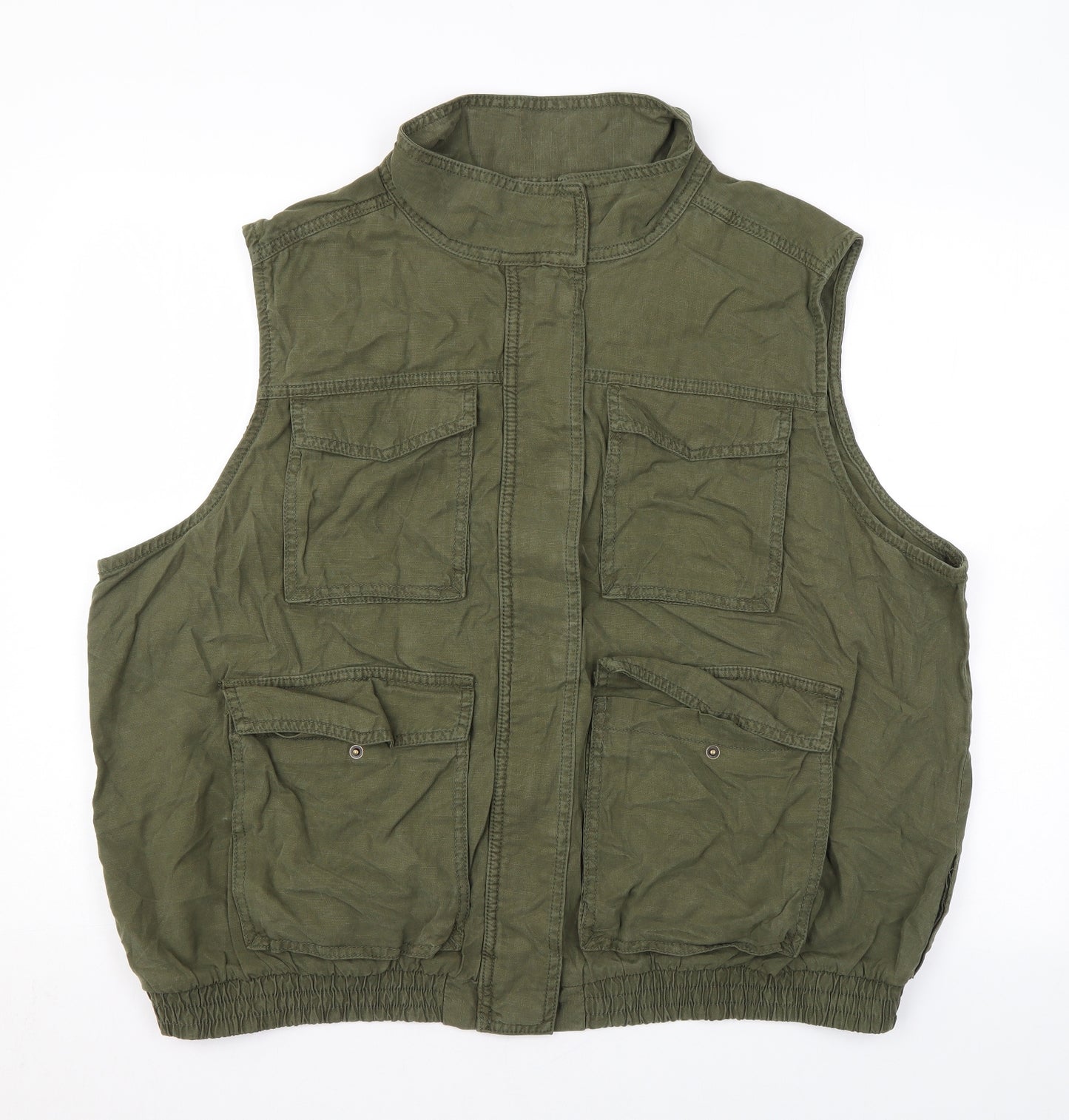 Marks and Spencer Womens Green Gilet Coat Size 20 Zip
