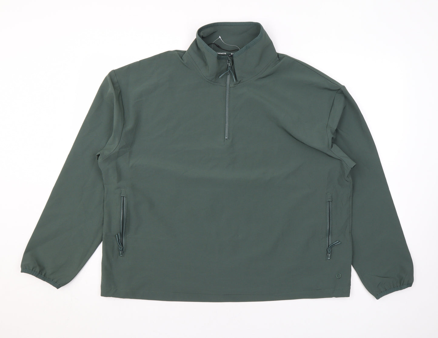 Good Move Womens Green Polyester Pullover Sweatshirt Size 18 Zip