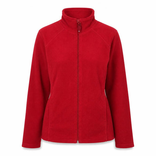 Front view of ILA women’s red jacket, size UK 10, zip