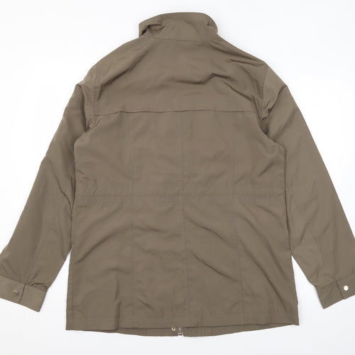 Classic Womens Brown Rain Coat Coat Size 14 Zip