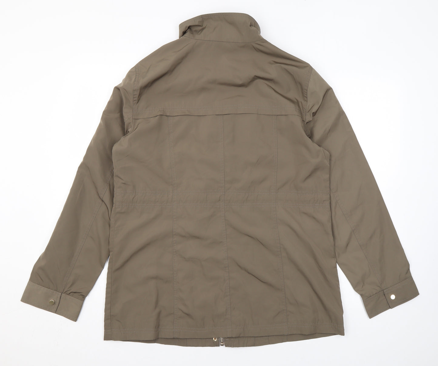 Classic Womens Brown Rain Coat Coat Size 14 Zip