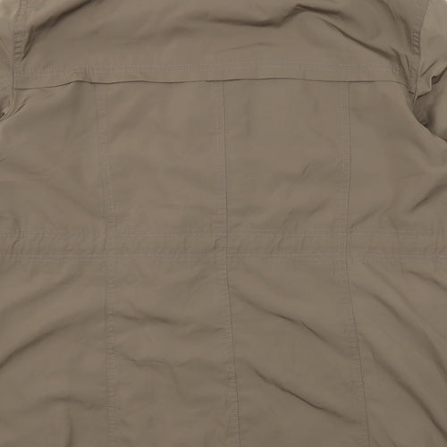 Classic Womens Brown Rain Coat Coat Size 14 Zip