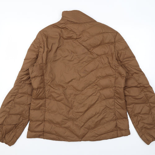 Marks and Spencer Womens Brown Puffer Jacket Coat Size 12 Zip