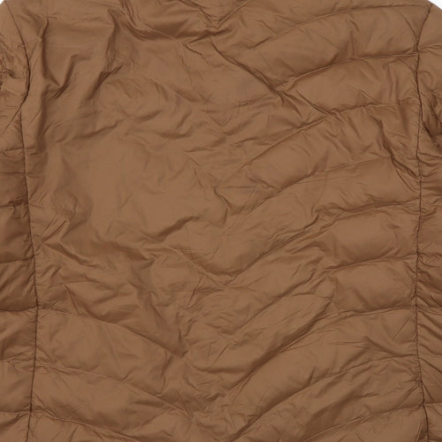 Marks and Spencer Womens Brown Puffer Jacket Coat Size 12 Zip