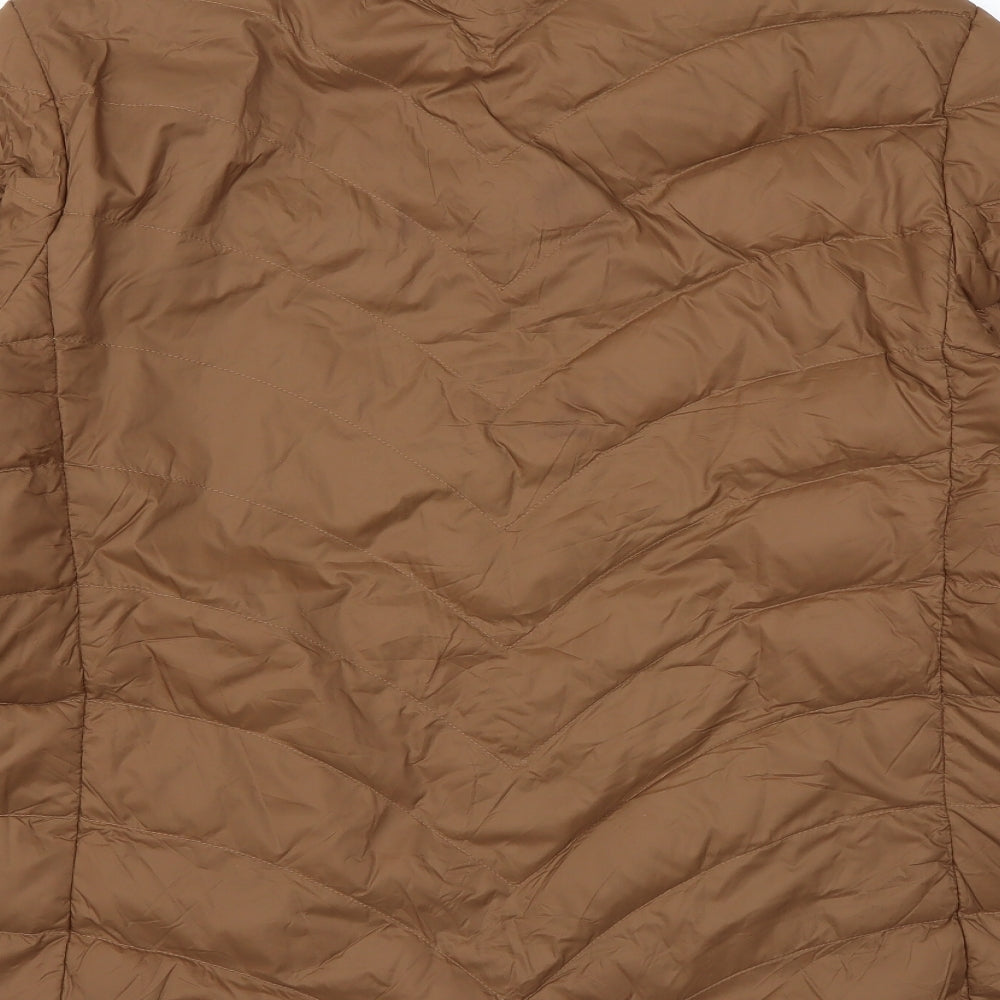 Marks and Spencer Womens Brown Puffer Jacket Coat Size 12 Zip
