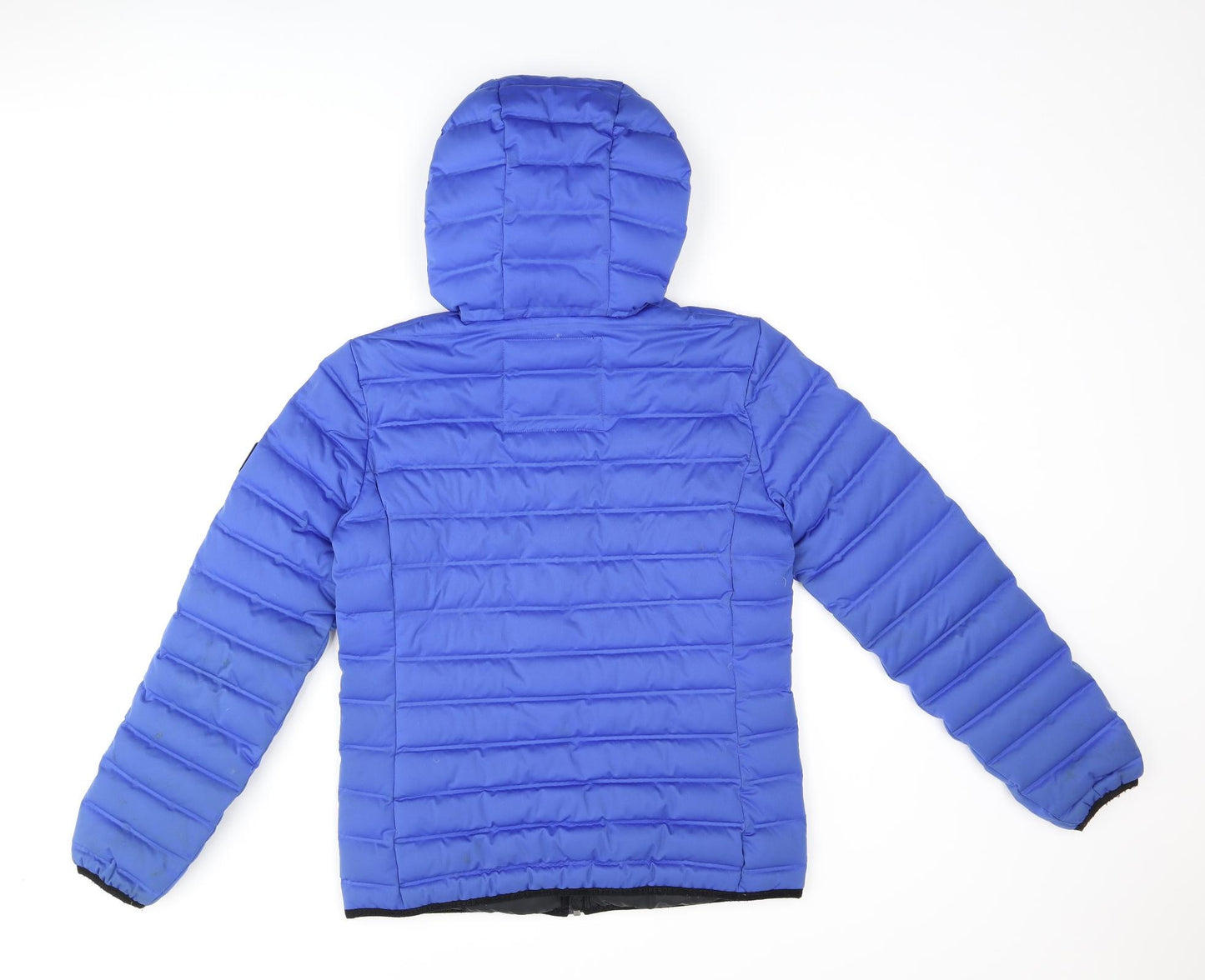 Superdry Womens Blue Puffer Jacket Coat Size 10 Zip