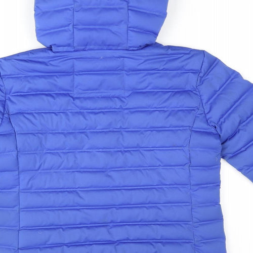 Superdry Womens Blue Puffer Jacket Coat Size 10 Zip