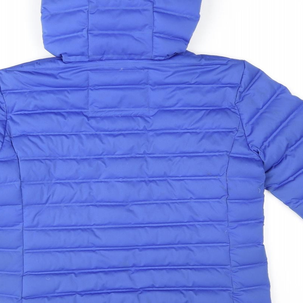 Superdry Womens Blue Puffer Jacket Coat Size 10 Zip